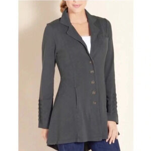 EUC Soft Surroundings Tallulah  100% cotton gray jacket. Size Medium.